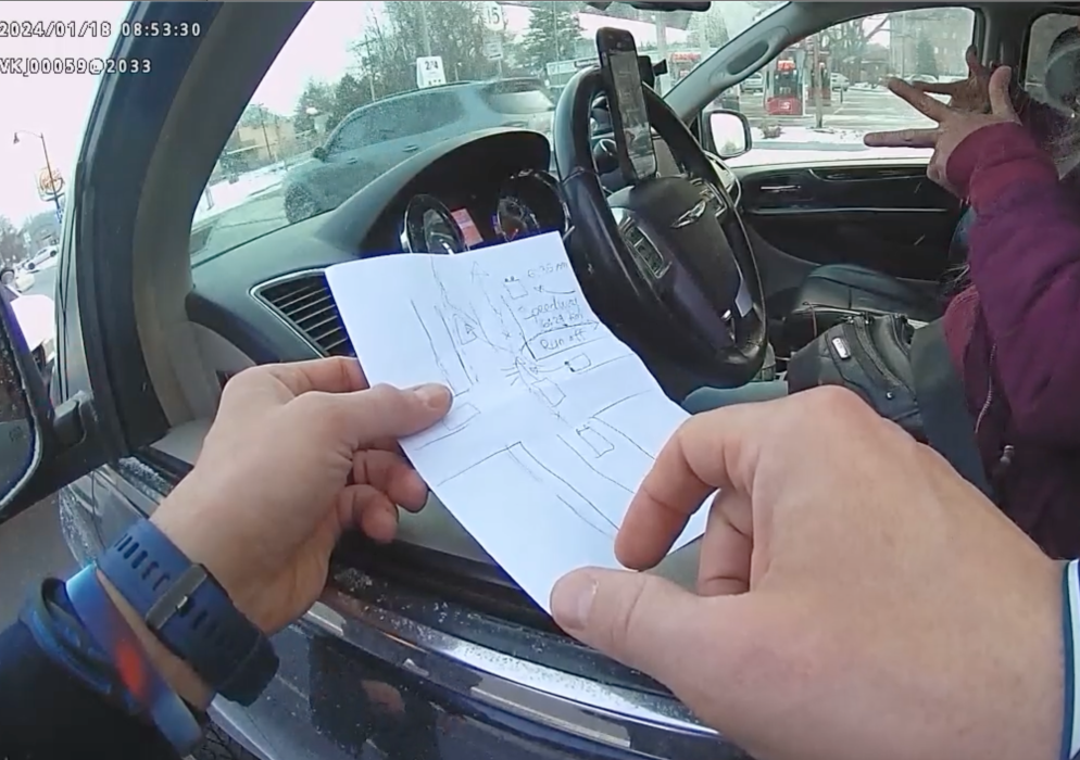 Driver signing what happened during a traffic accident